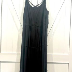 Torrid black maxi dress with string straps -full length size 2